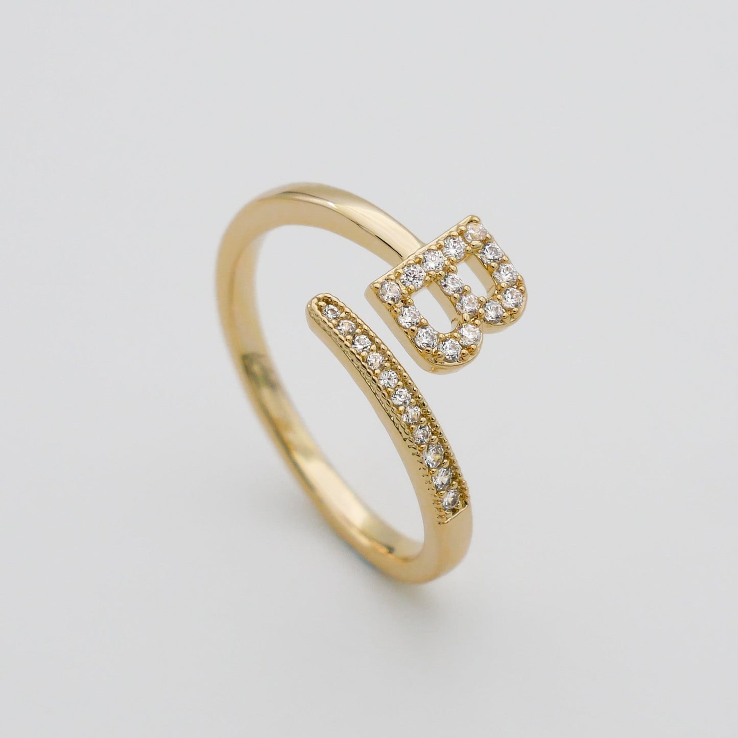 Pave Initial Ring - Image 7 - ISMI JEWELS