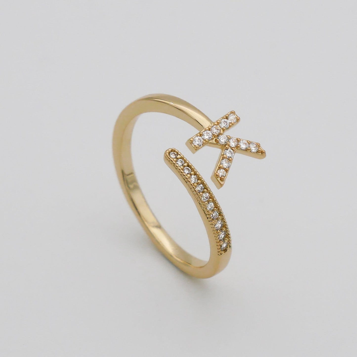 Pave Initial Ring - Image 17 - ISMI JEWELS