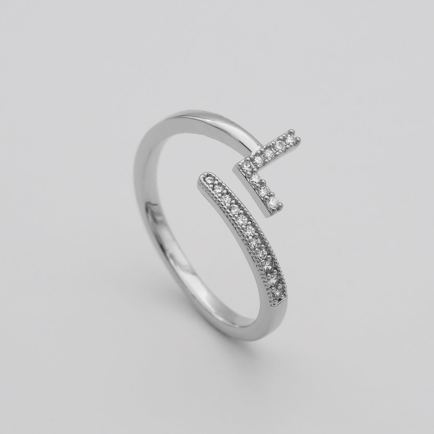Pave Initial Ring - Image 43 - ISMI JEWELS