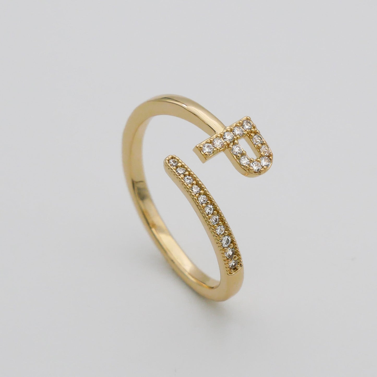 Pave Initial Ring - Image 22 - ISMI JEWELS