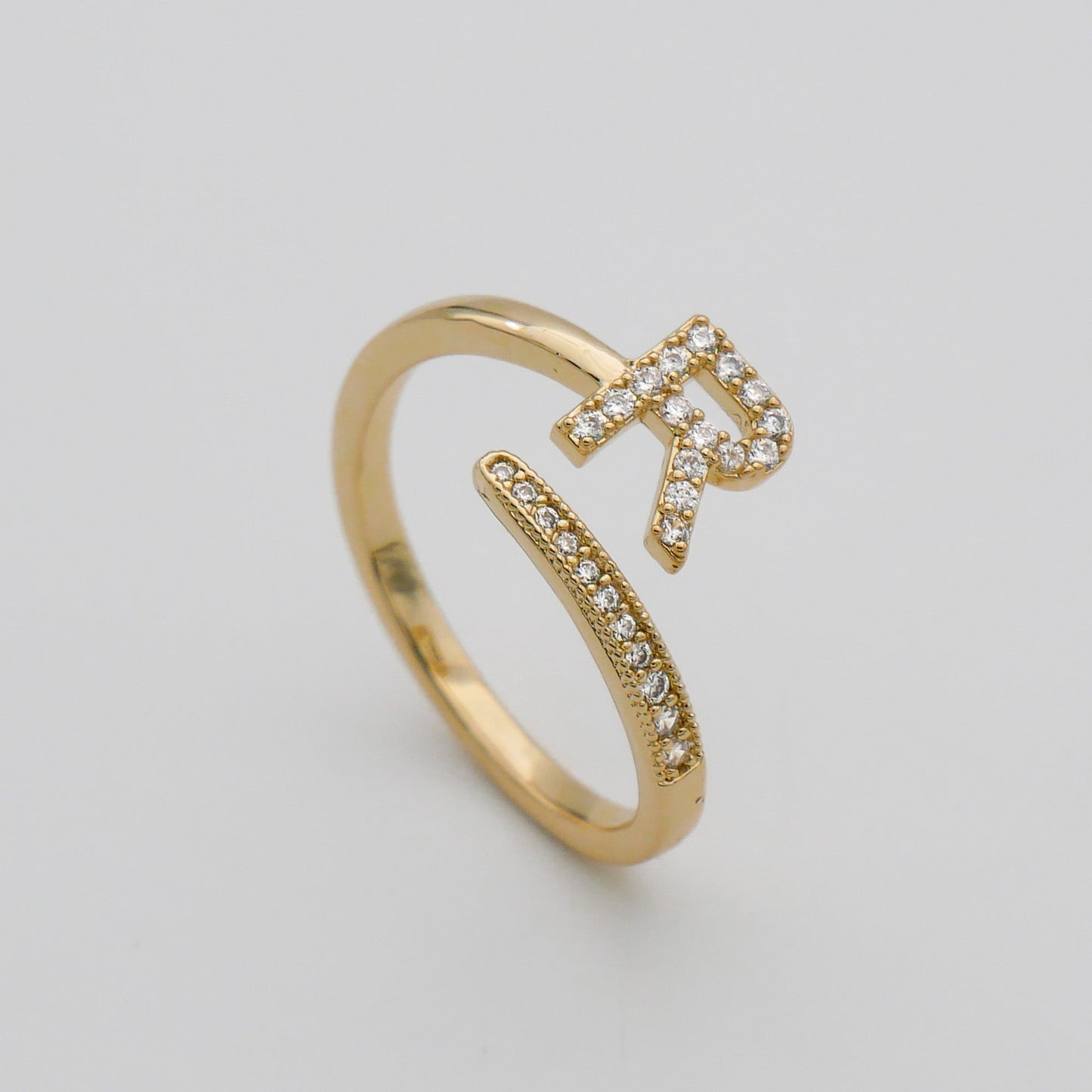 Pave Initial Ring - Image 24 - ISMI JEWELS