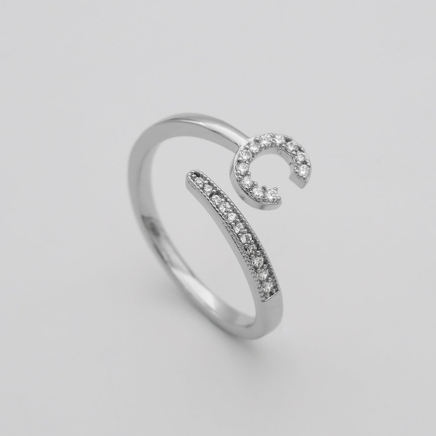 Pave Initial Ring - Image 34 - ISMI JEWELS