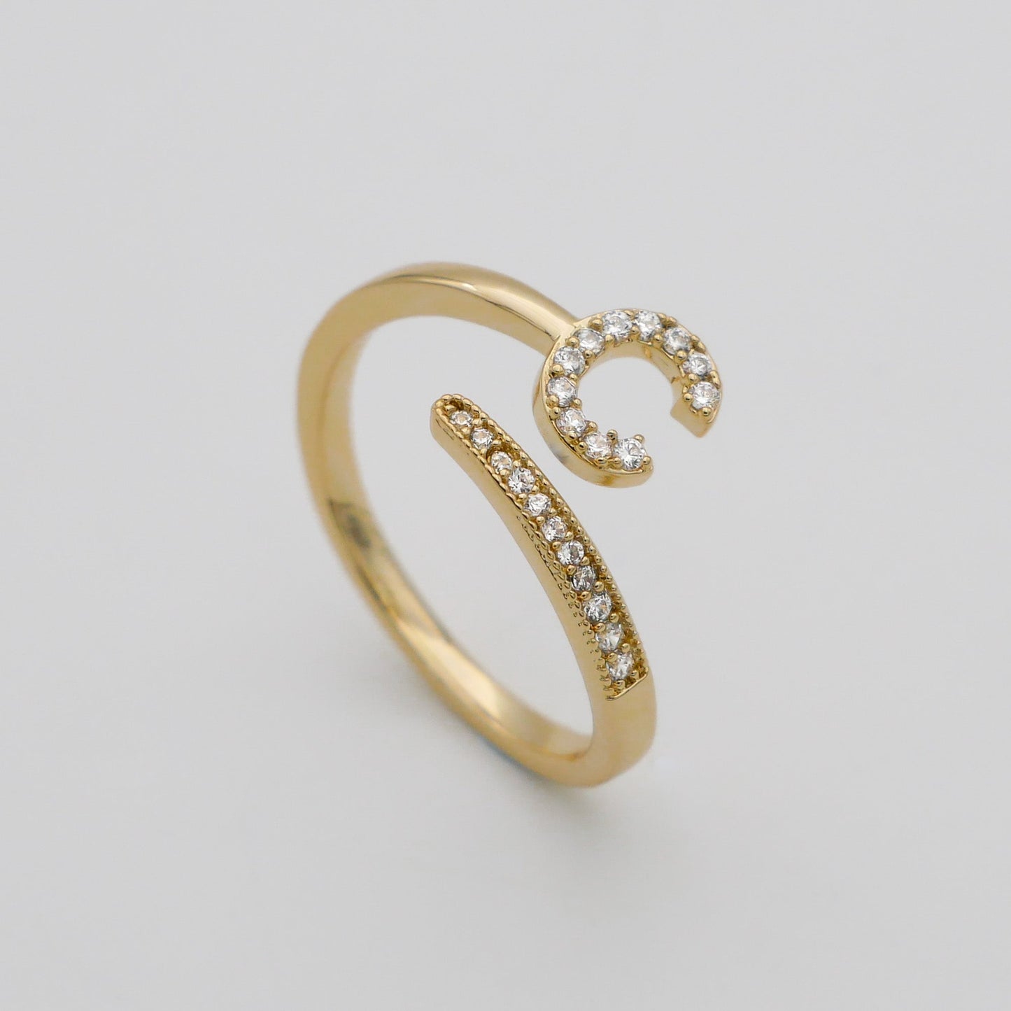 Pave Initial Ring - Image 9 - ISMI JEWELS