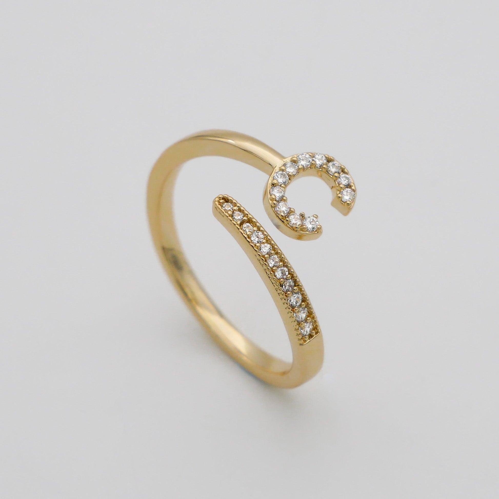 Pave Initial Ring - Image 9 - ISMI JEWELS