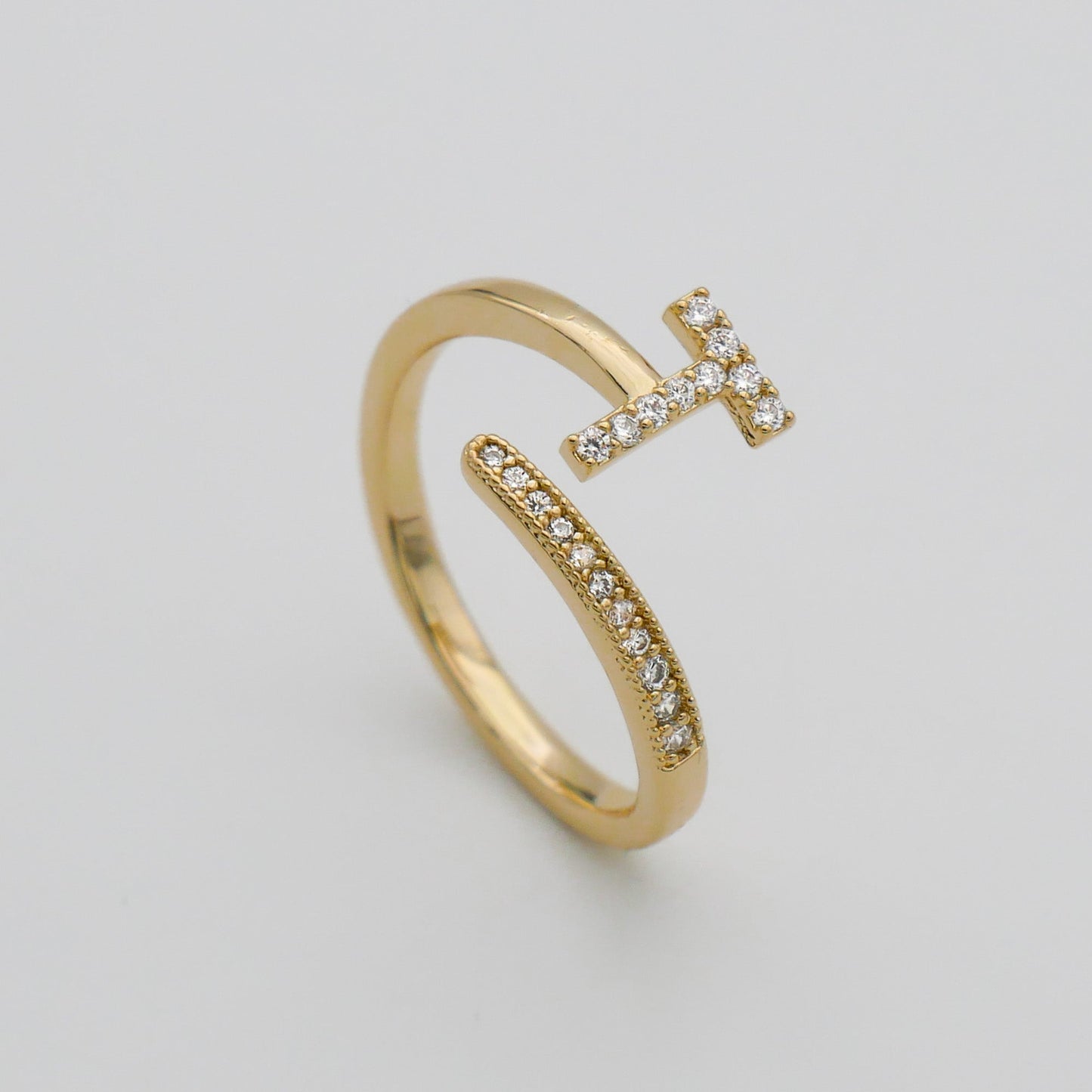 Pave Initial Ring - Image 26 - ISMI JEWELS
