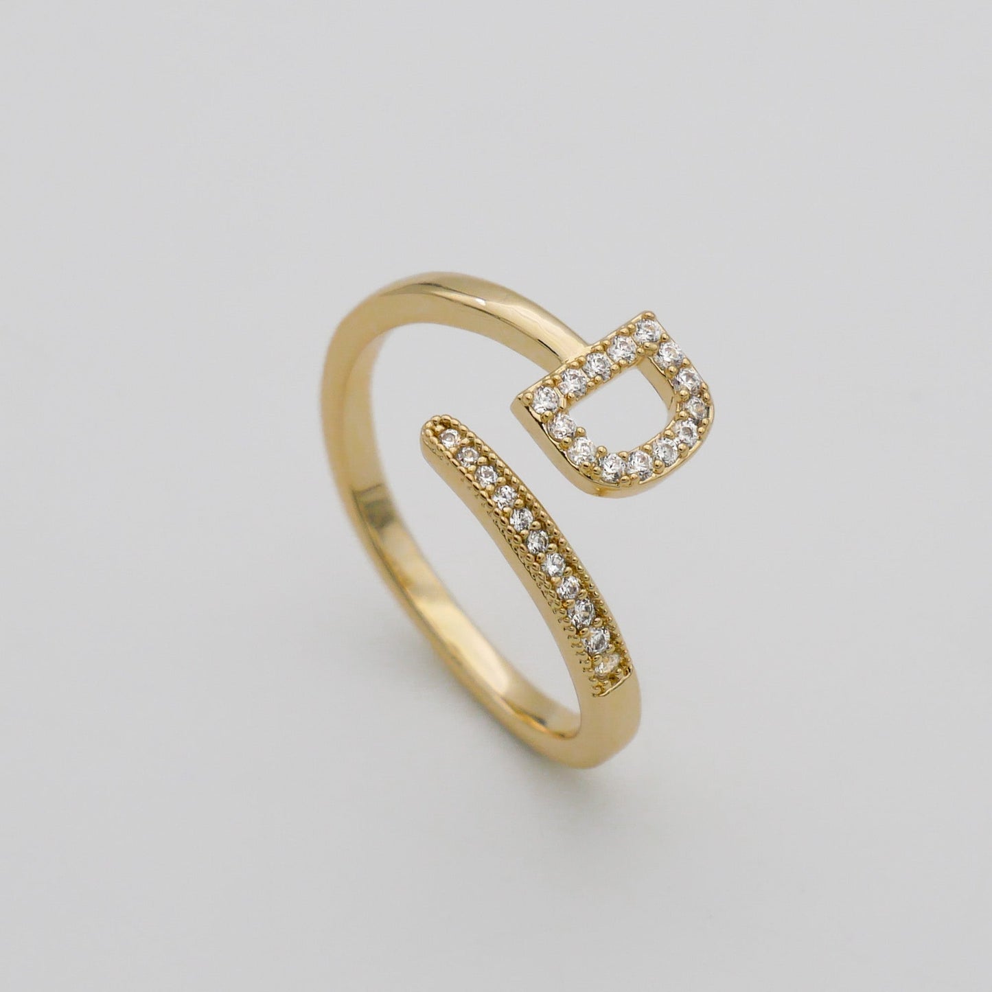 Pave Initial Ring - Image 10 - ISMI JEWELS