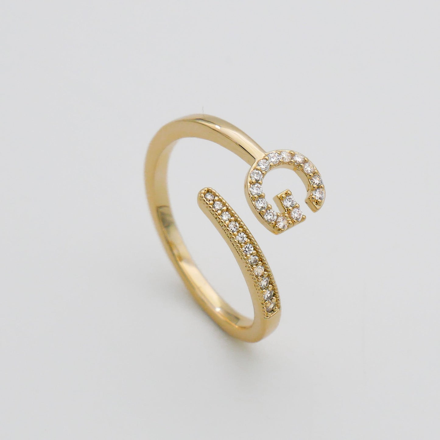 Pave Initial Ring - Image 13 - ISMI JEWELS