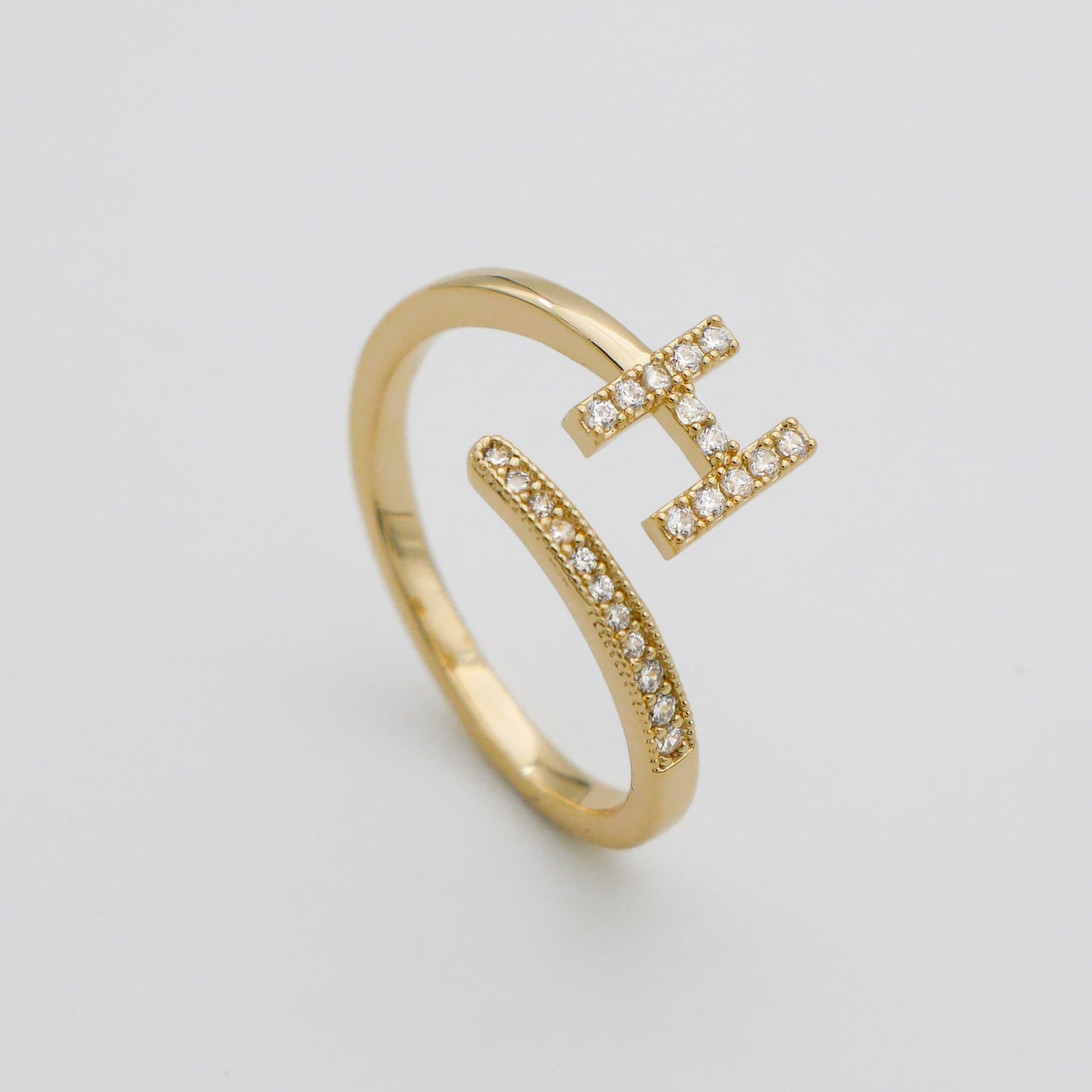 Pave Initial Ring - Image 14 - ISMI JEWELS