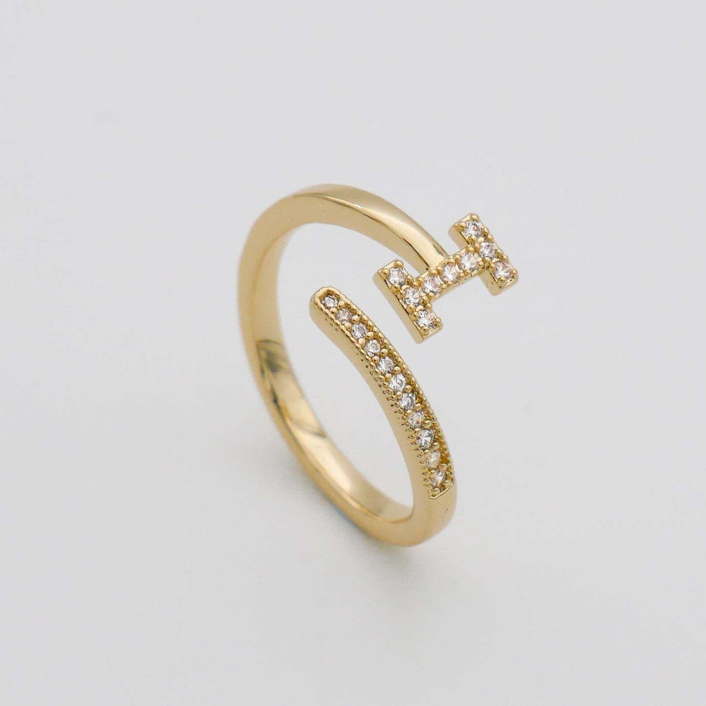 Pave Initial Ring - Image 15 - ISMI JEWELS