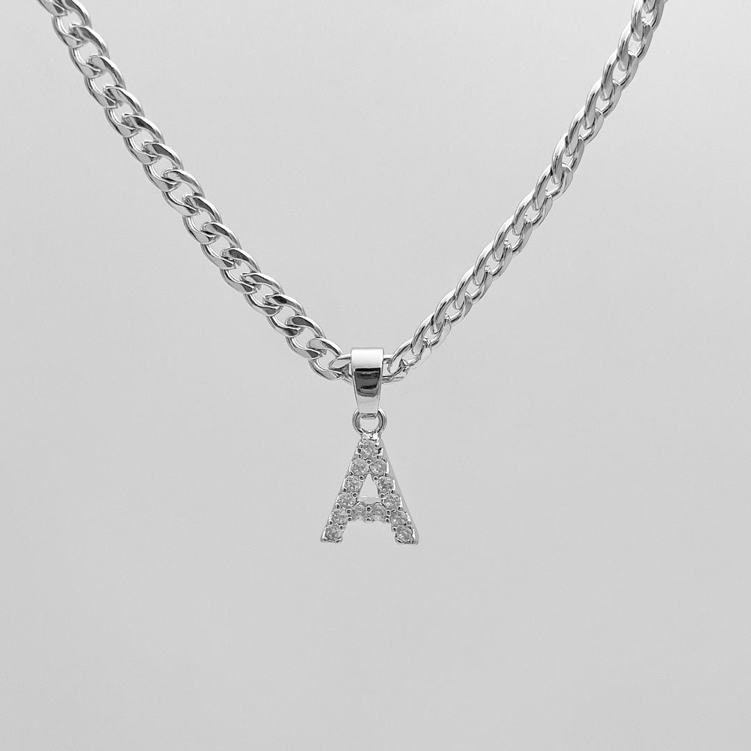 Pave Initial Necklace | Cuban - Image 8 - ISMI JEWELS