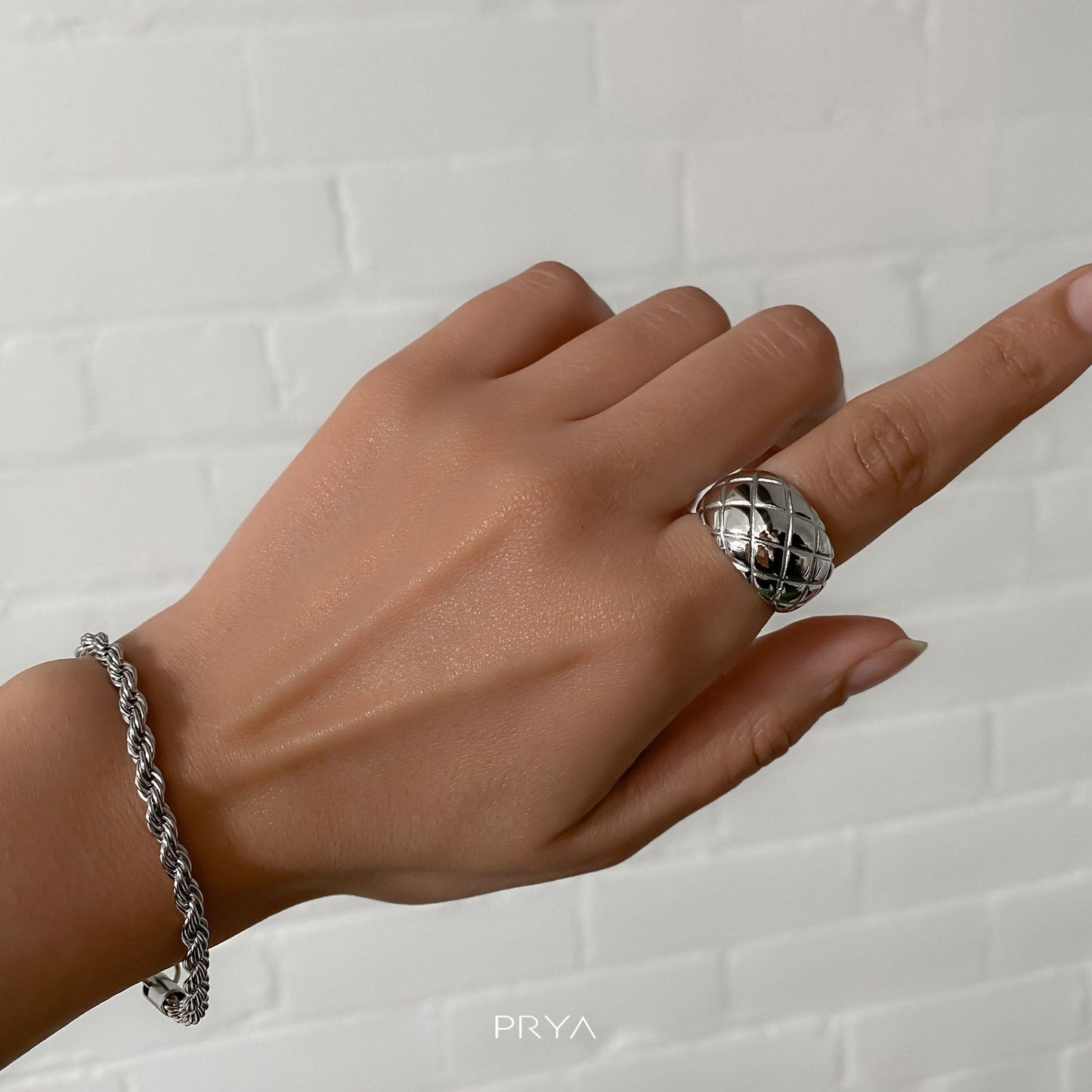 Kara Dome Ring | Silver - Image 2 - ISMI JEWELS