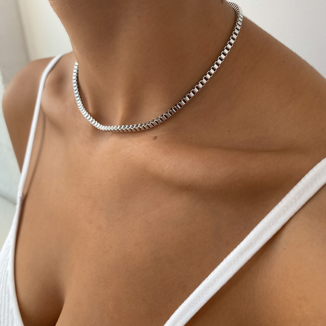 Box Chain Necklace | Silver - Image 11 - ISMI JEWELS