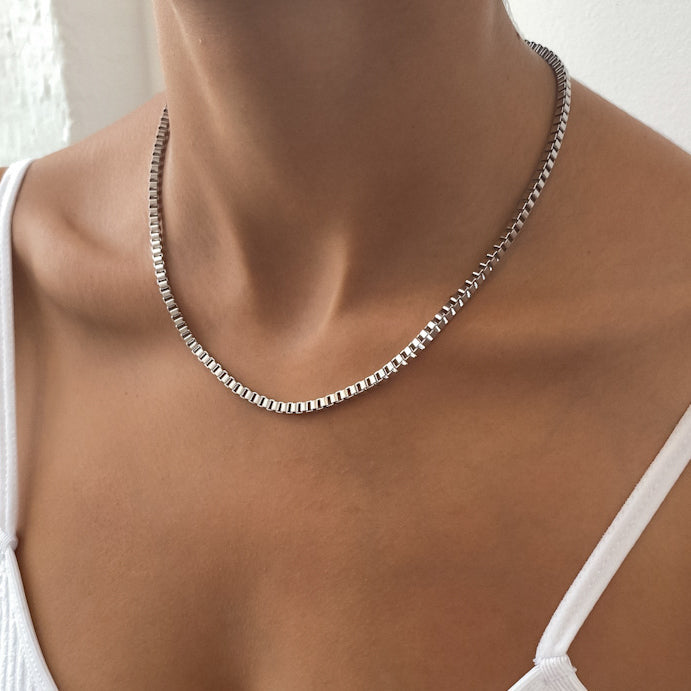 Box Chain Necklace | Silver - Image 8 - ISMI JEWELS