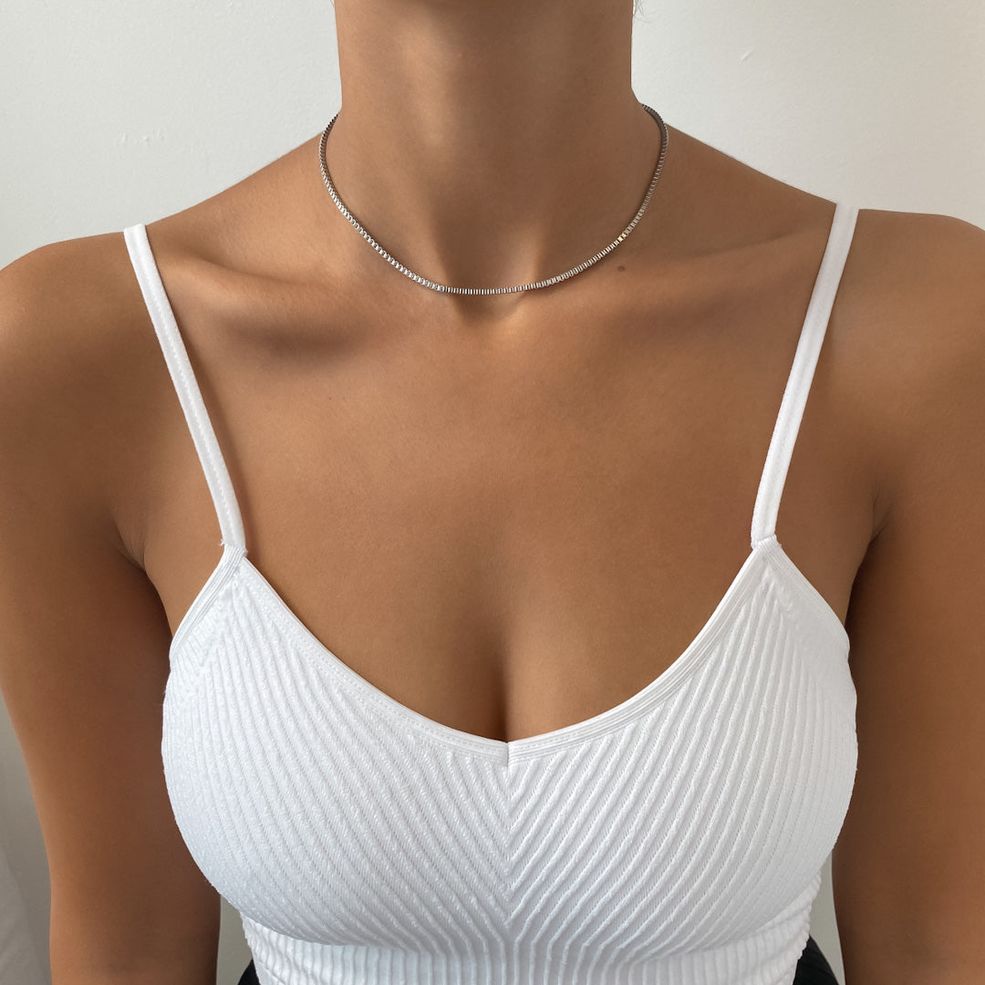 Box Chain Necklace | Silver - Image 4 - ISMI JEWELS