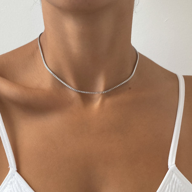 Box Chain Necklace | Silver - Image 1 - ISMI JEWELS