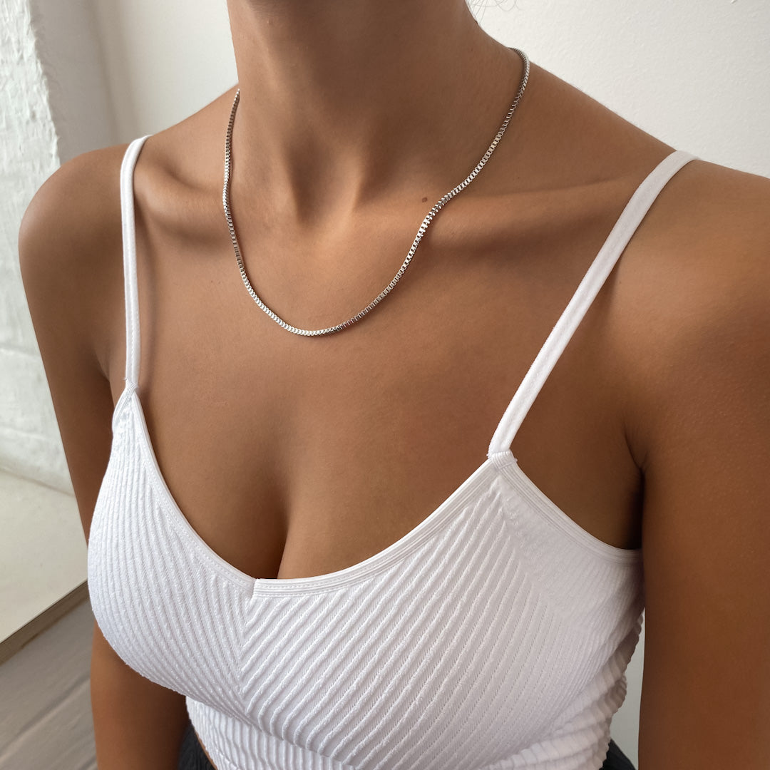Box Chain Necklace | Silver - Image 9 - ISMI JEWELS