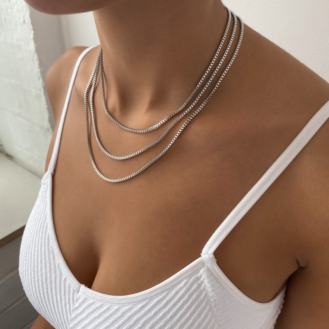 Box Chain Necklace | Silver - Image 7 - ISMI JEWELS