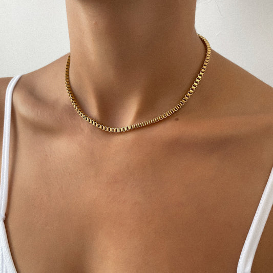 Box Chain Necklace | Gold - Image 1 - ISMI JEWELS