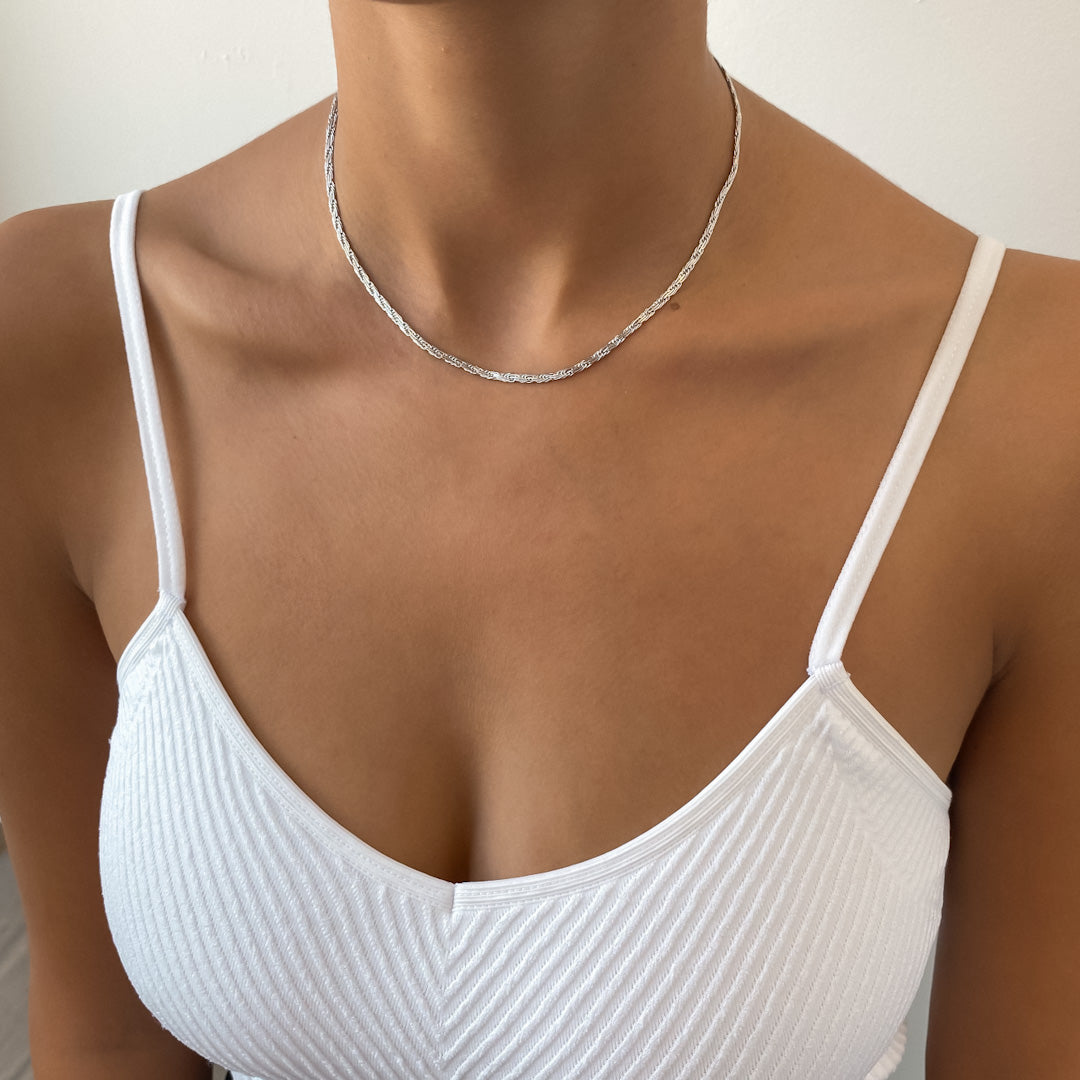Flat Rope Link Chain | Silver - Image 5 - ISMI JEWELS