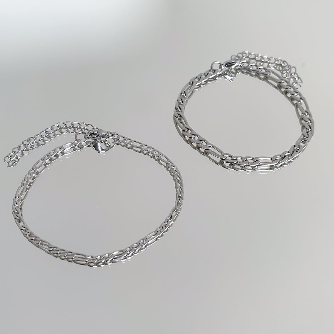 Figaro Chain Anklet Silver - Image 1 - ISMI JEWELS