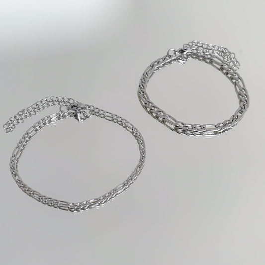 Figaro Chain Anklet Silver - Image 1 - ISMI JEWELS