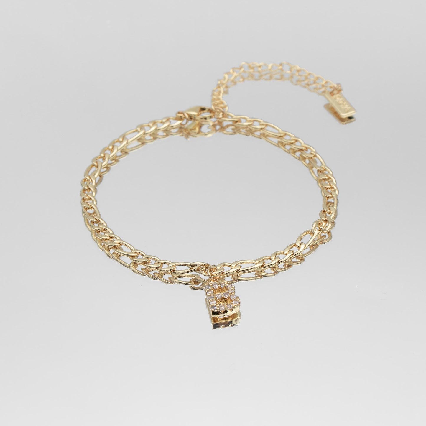 Pave Initial Anklet | Figaro - Image 3 - ISMI JEWELS