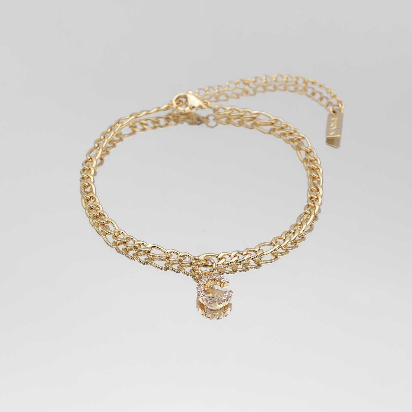 Pave Initial Anklet | Figaro - Image 4 - ISMI JEWELS