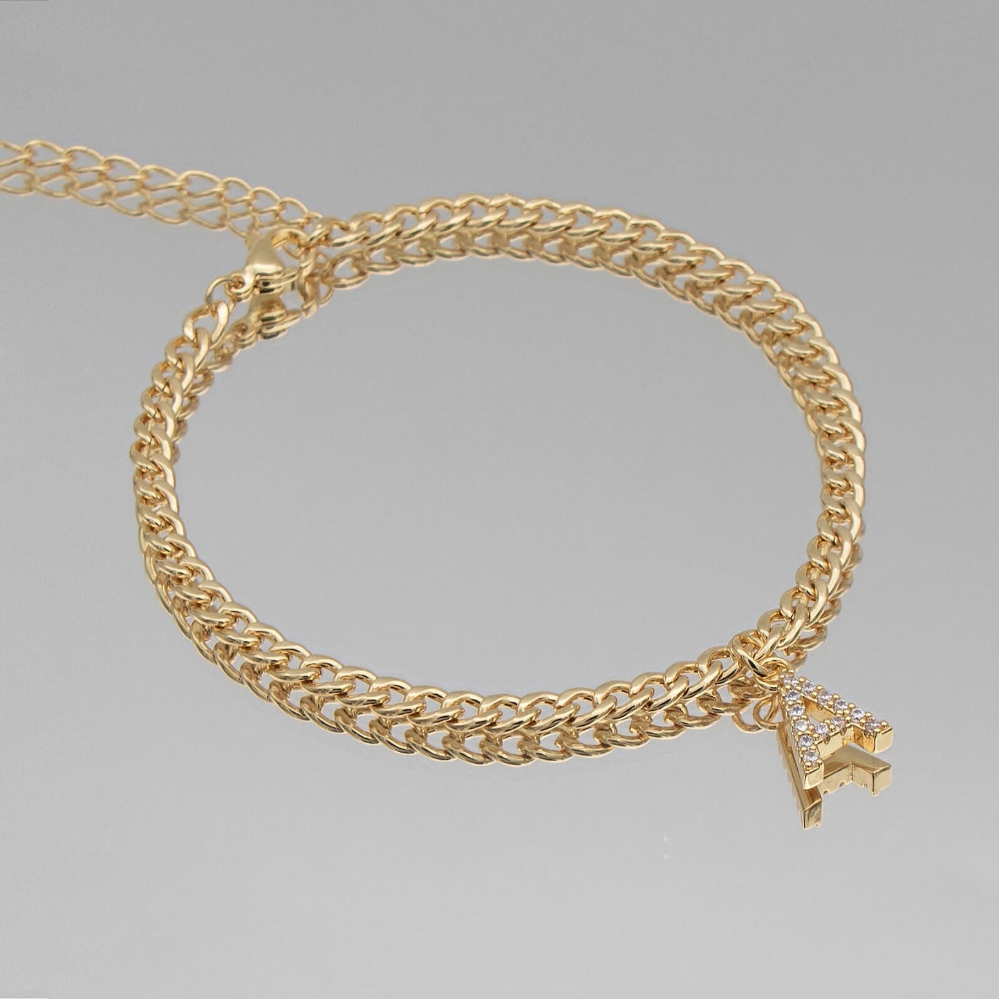 Pave Initial Anklet | Cuban - Image 10 - ISMI JEWELS