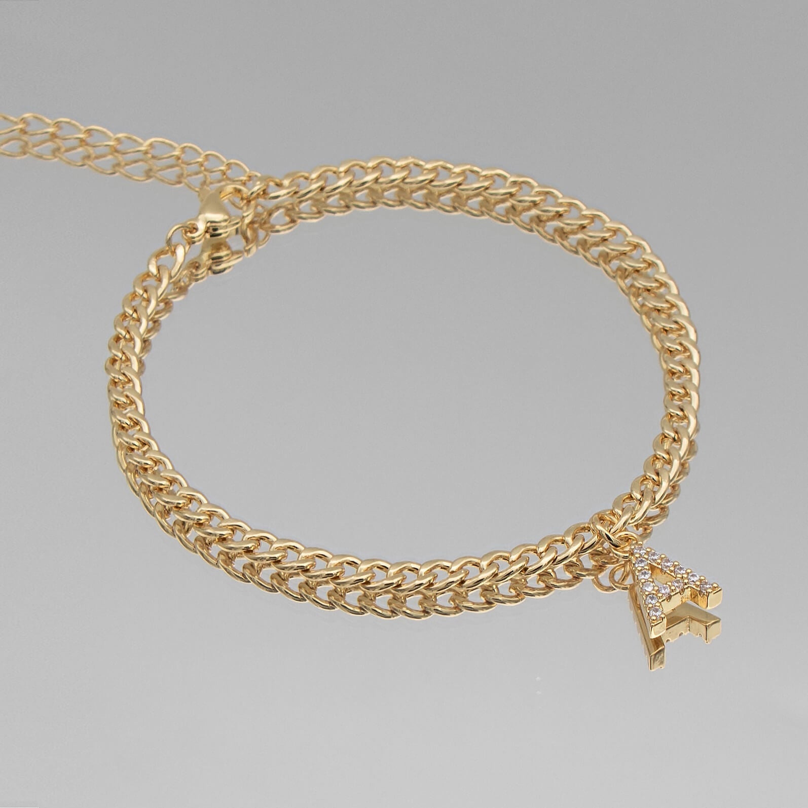 Pave Initial Anklet | Cuban - Image 10 - ISMI JEWELS