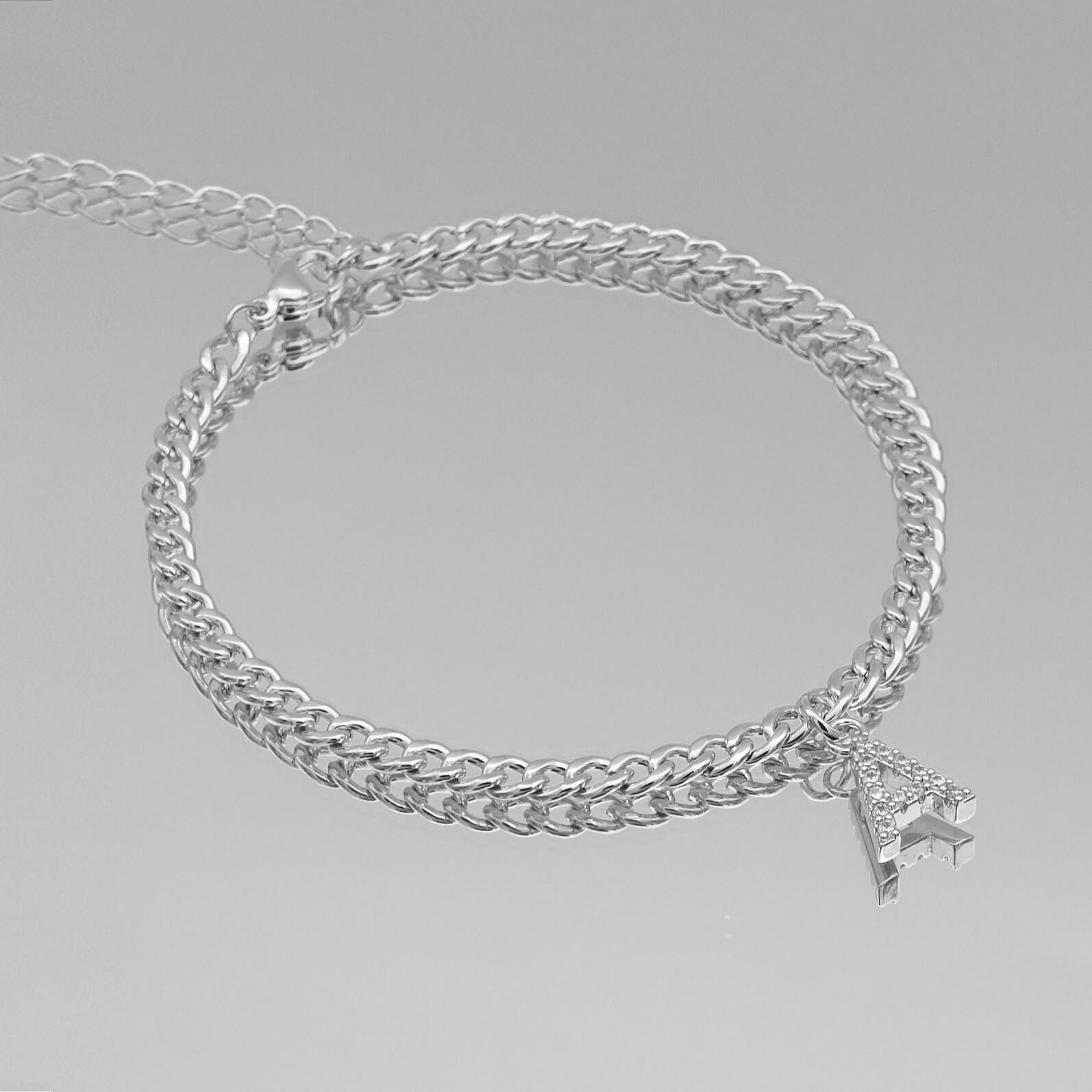 Pave Initial Anklet | Cuban - Image 35 - ISMI JEWELS