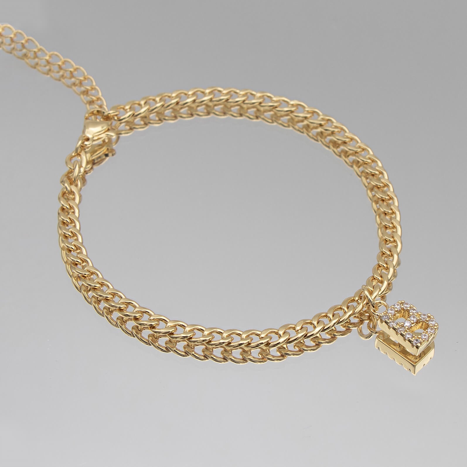Pave Initial Anklet | Cuban - Image 11 - ISMI JEWELS