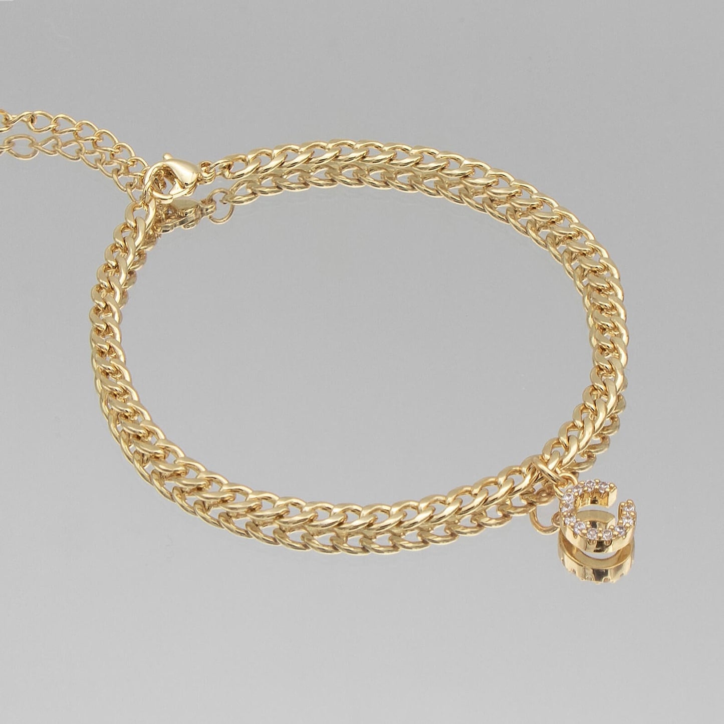 Pave Initial Anklet | Cuban - Image 12 - ISMI JEWELS