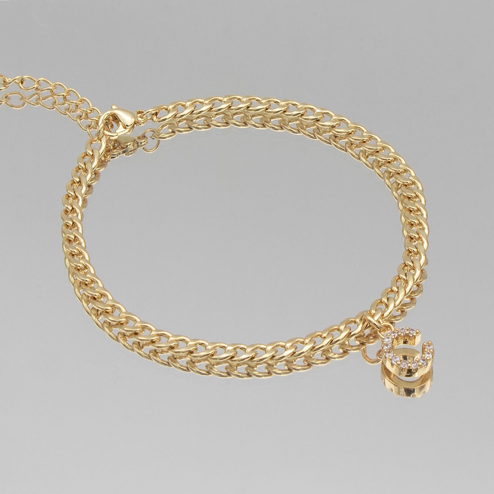 Pave Initial Anklet | Cuban - Image 12 - ISMI JEWELS
