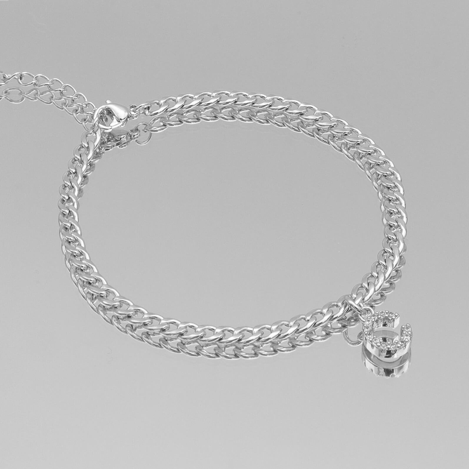 Pave Initial Anklet | Cuban - Image 37 - ISMI JEWELS