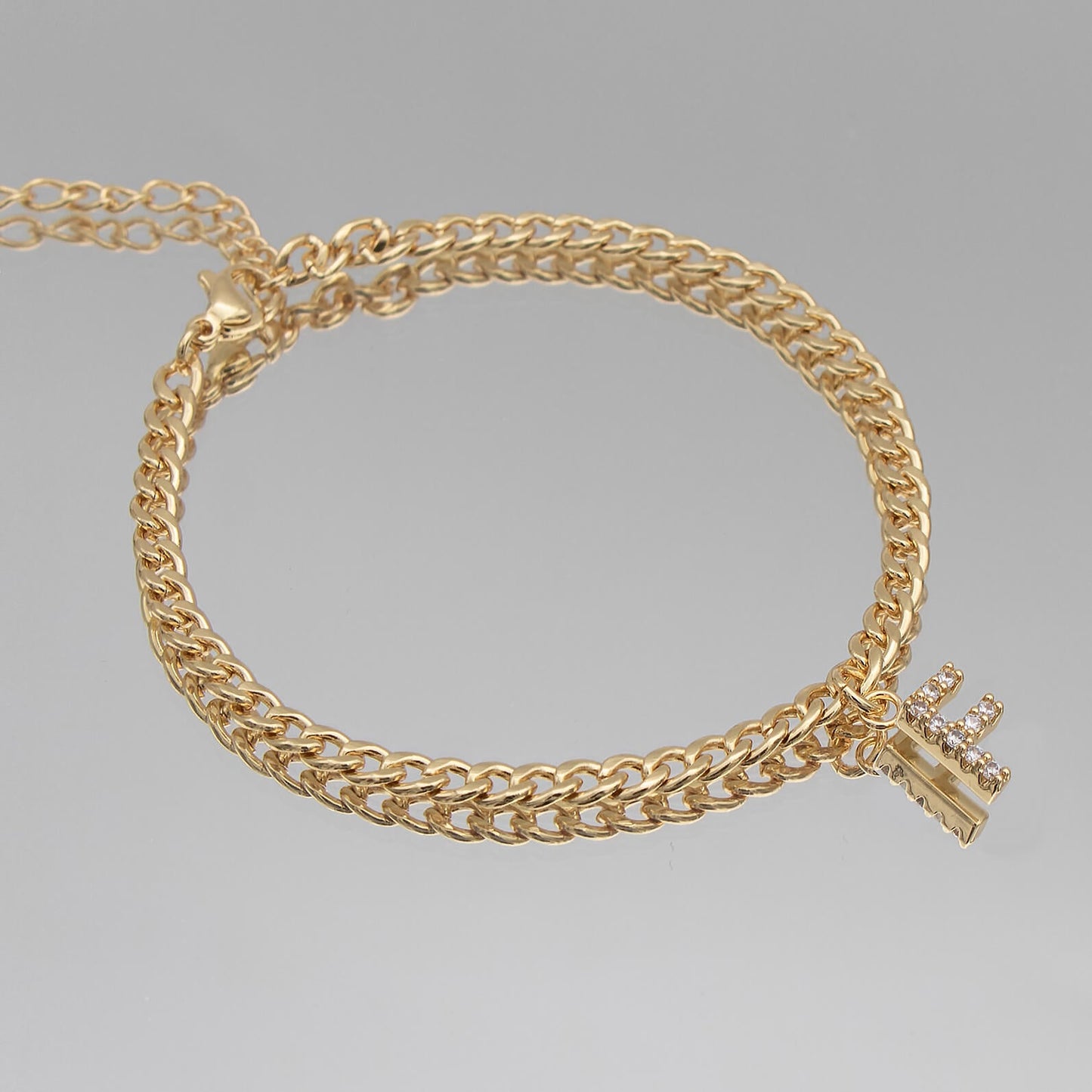 Pave Initial Anklet | Cuban - Image 15 - ISMI JEWELS