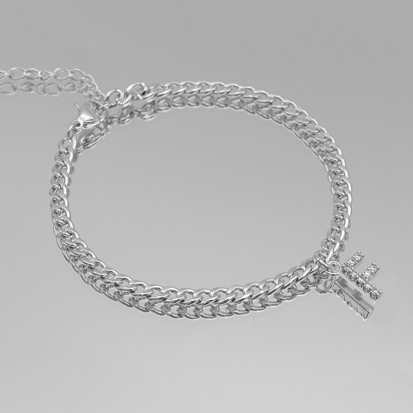 Pave Initial Anklet | Cuban - Image 40 - ISMI JEWELS