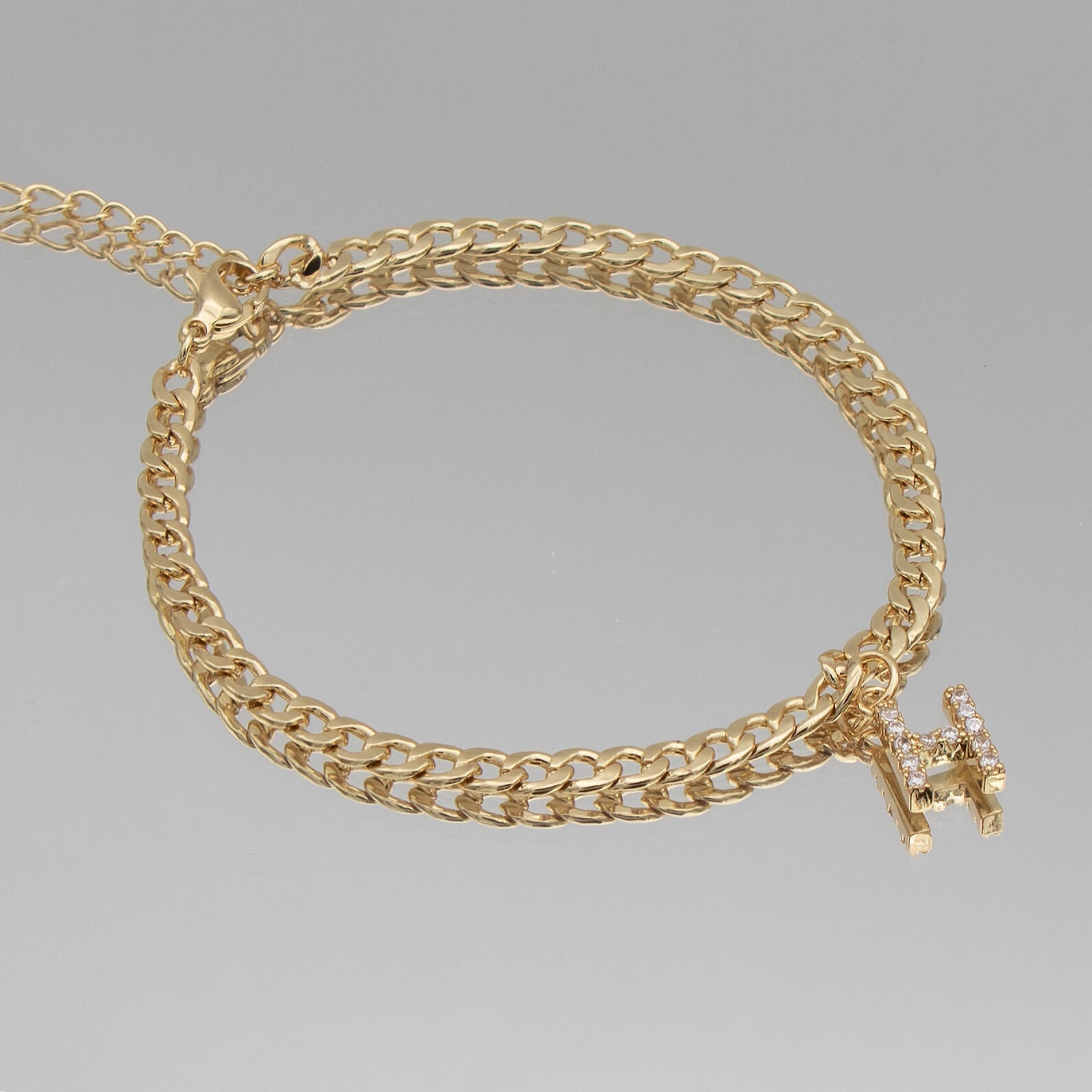 Pave Initial Anklet | Cuban - Image 17 - ISMI JEWELS