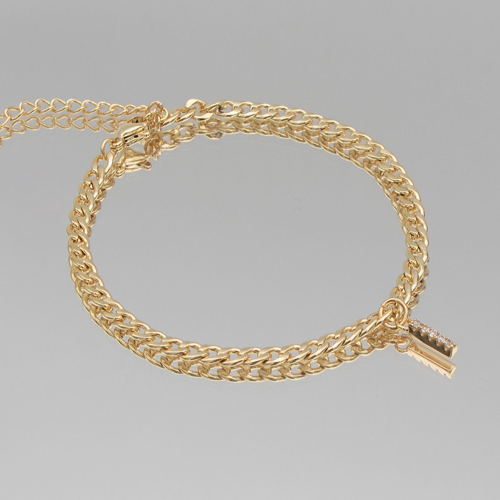 Pave Initial Anklet | Cuban - Image 18 - ISMI JEWELS