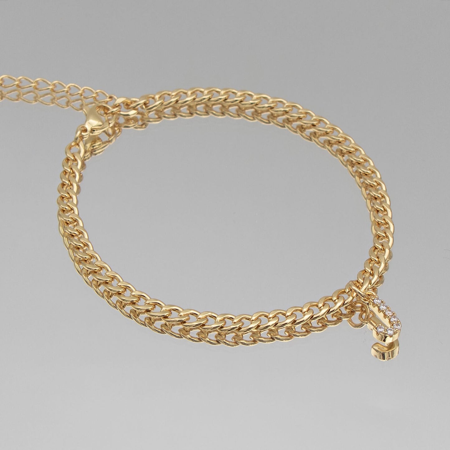 Pave Initial Anklet | Cuban - Image 19 - ISMI JEWELS