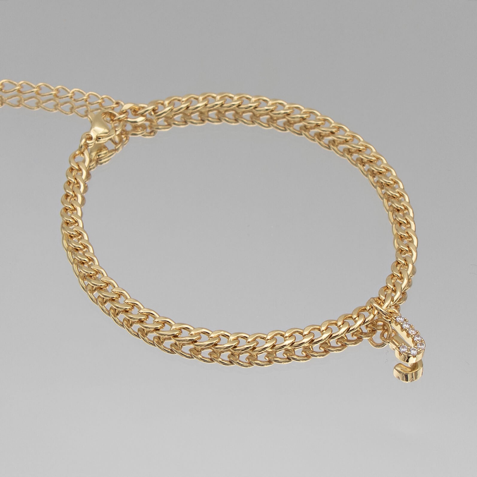 Pave Initial Anklet | Cuban - Image 19 - ISMI JEWELS