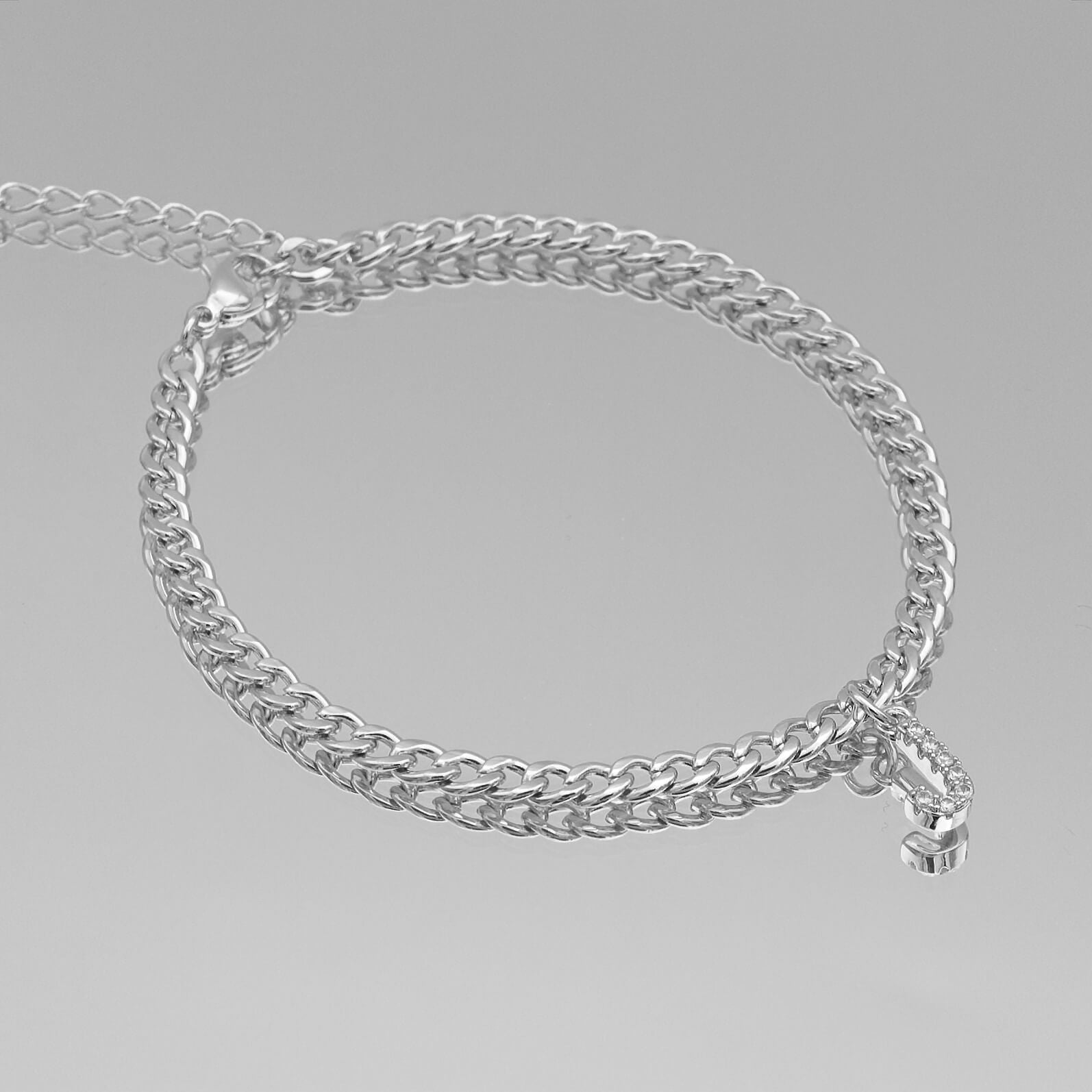 Pave Initial Anklet | Cuban - Image 44 - ISMI JEWELS