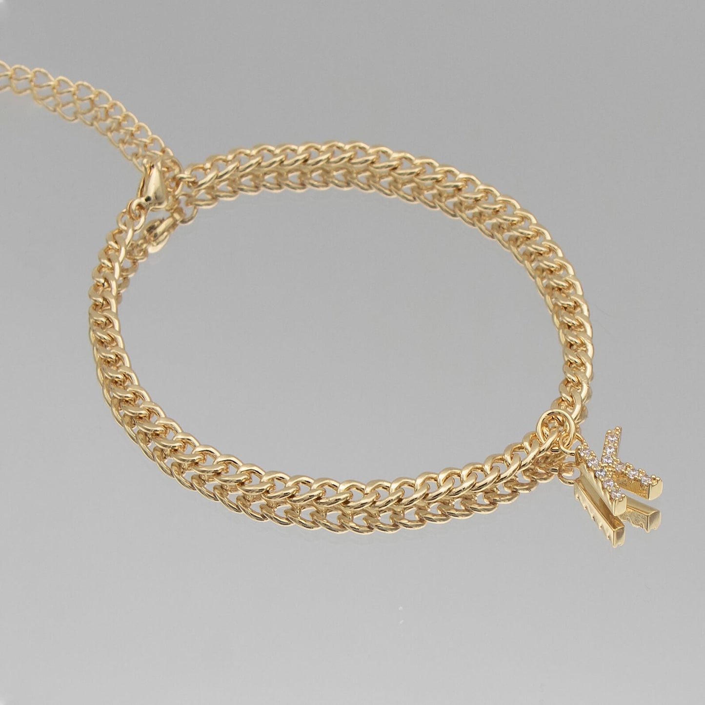 Pave Initial Anklet | Cuban - Image 20 - ISMI JEWELS