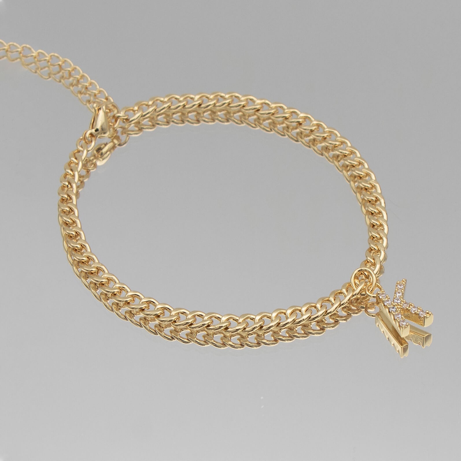 Pave Initial Anklet | Cuban - Image 20 - ISMI JEWELS