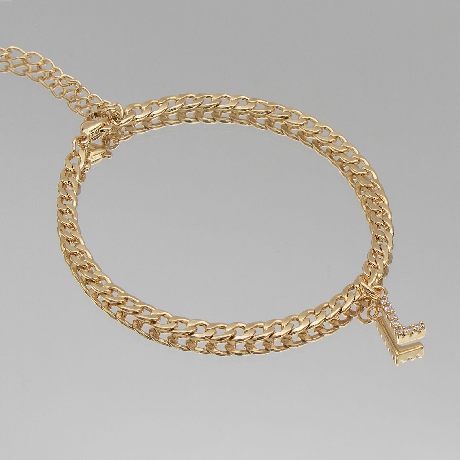 Pave Initial Anklet | Cuban - Image 21 - ISMI JEWELS