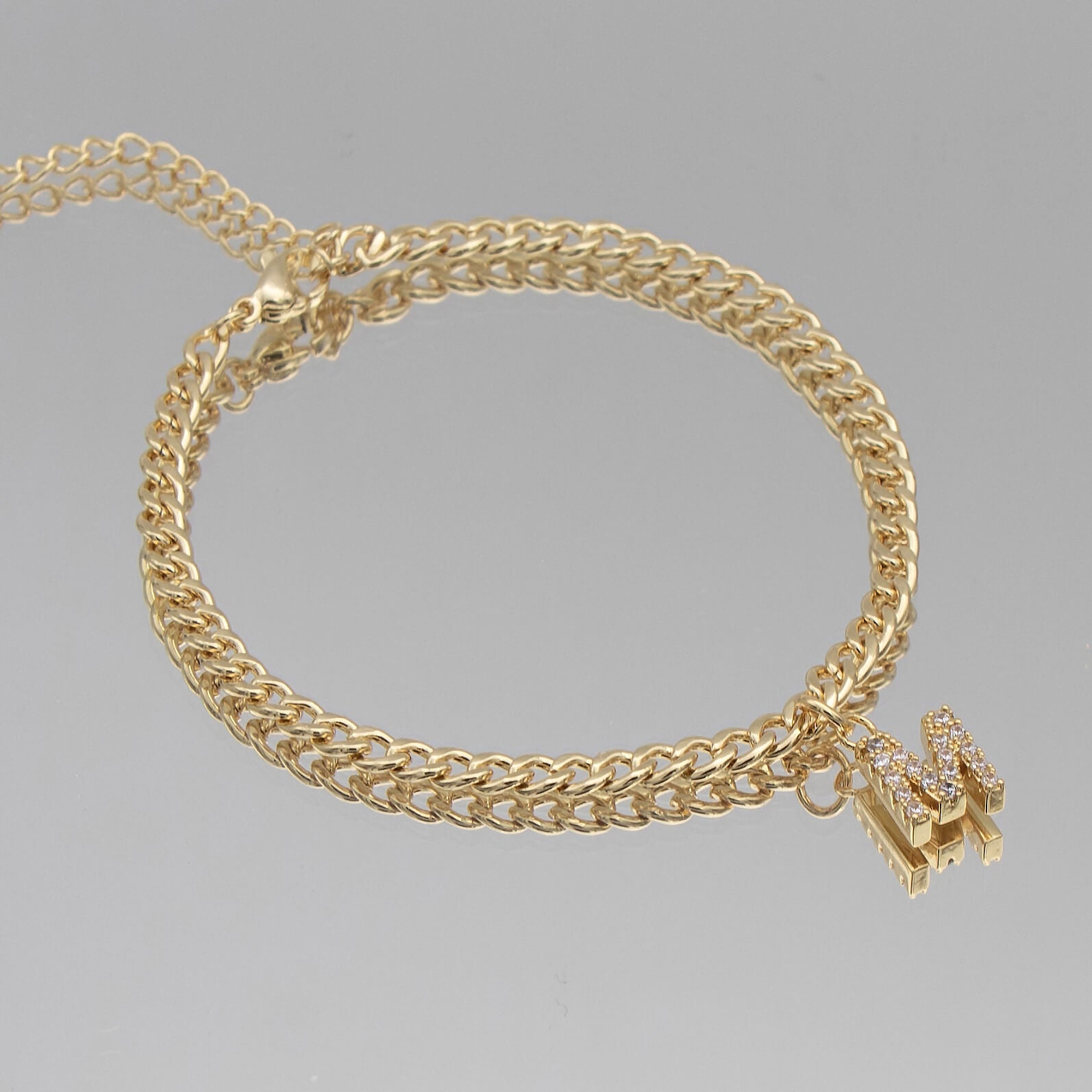 Pave Initial Anklet | Cuban - Image 22 - ISMI JEWELS