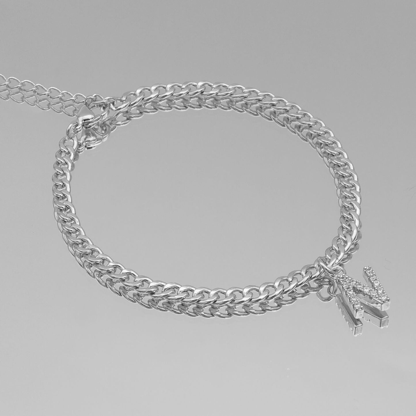 Pave Initial Anklet | Cuban - Image 48 - ISMI JEWELS