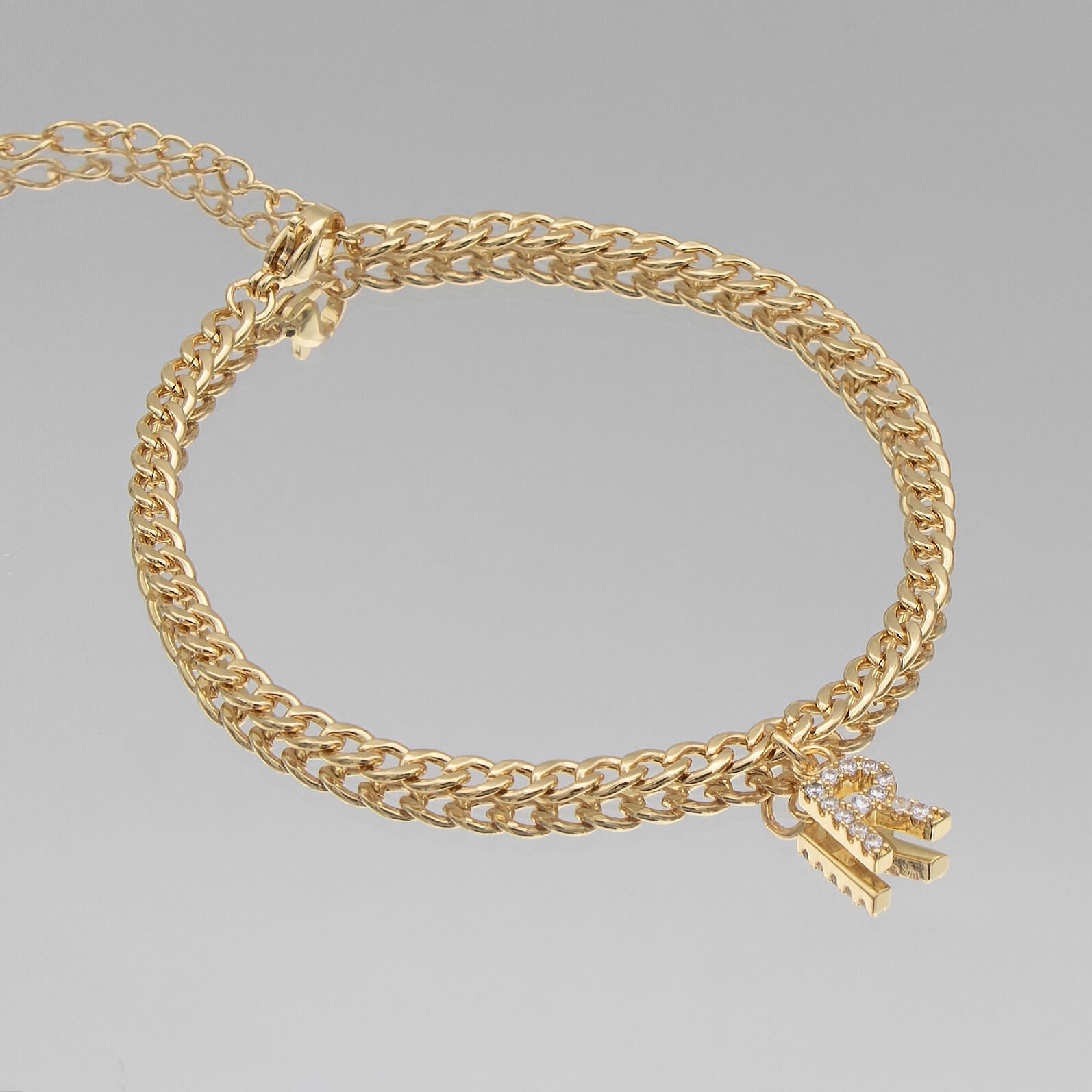 Pave Initial Anklet | Cuban - Image 27 - ISMI JEWELS