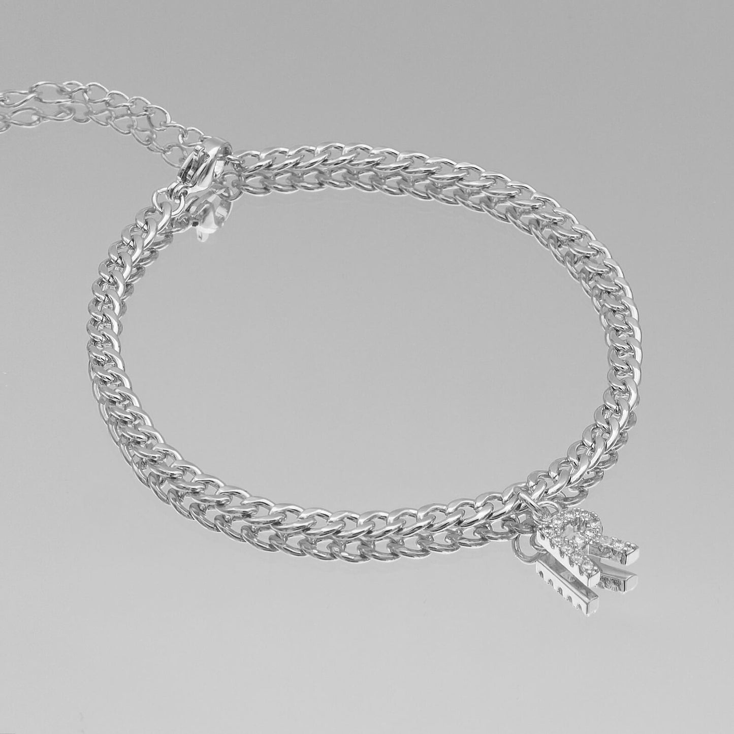 Pave Initial Anklet | Cuban - Image 52 - ISMI JEWELS