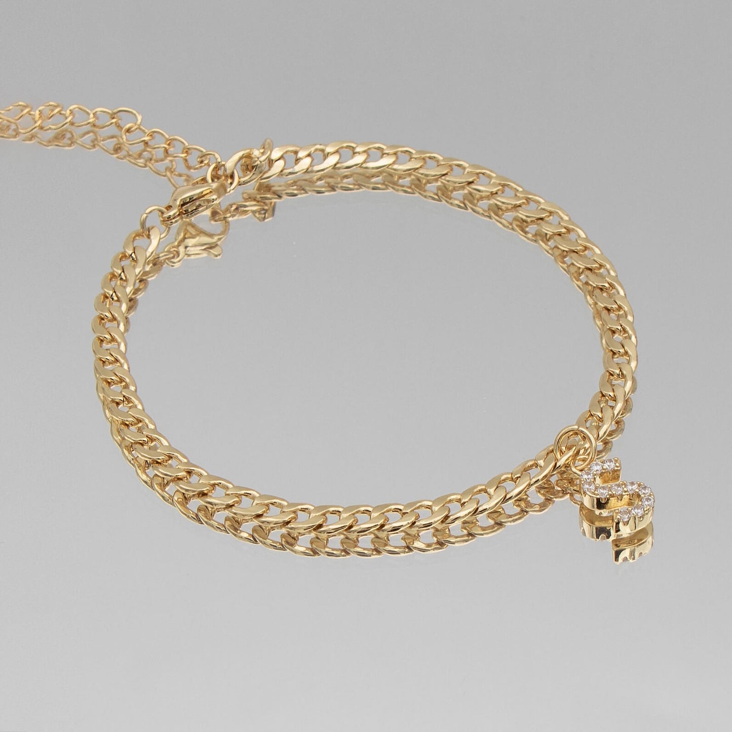 Pave Initial Anklet | Cuban - Image 28 - ISMI JEWELS