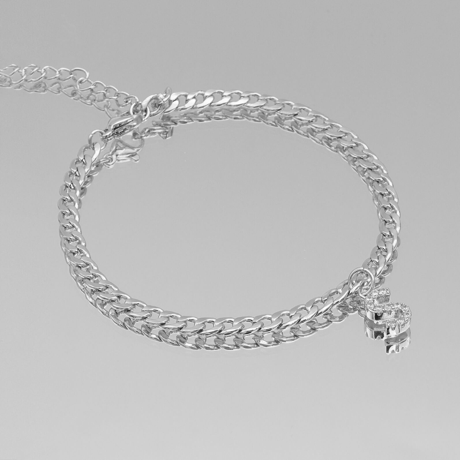 Pave Initial Anklet | Cuban - Image 53 - ISMI JEWELS